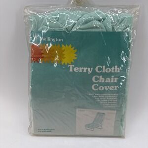 Vintage Lounge Chair Cover Terry Cloth Wellington S35200 Seafoam‎ Green